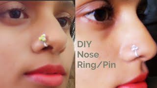 How To Make Nose ring at homeDIY Nose Ring without PiercingDIY Jewelry making [upl. by Annaohj]