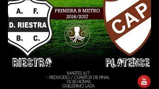 Deportivo Riestra vs Platense  Torneo Reducido Primera B Metropolitana [upl. by Lennard414]