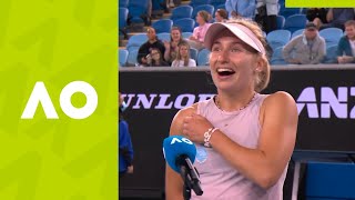 Daria Gavrilova quotI didnt think so many people would come watch mequot 1R oncourt interview  AO21 [upl. by Gerick371]