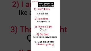 Basic igbo phrases  Part 2 How to say quotI dont knowquot in Igbo language learnigbolanguage [upl. by Queenie323]