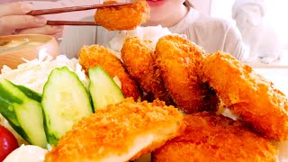 【咀嚼音】かにクリームコロッケ定食｜Cream croquette Eating SoundsASMRmukbang [upl. by Holder]