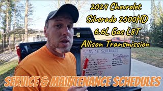 Service And Maintenance Schedules  2024 Chevrolet Silverado 2500HD 66 Gas L8T [upl. by Woermer624]