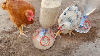 como hacer bebedero y comedero para gallinas  bebedero automático para pollos [upl. by Namyac]