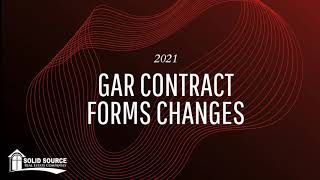 2021 GAR Forms Contract Changes [upl. by Giordano560]