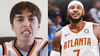 CARMELO ANTHONY TRADED TO THE HAWKS REACTION [upl. by Llerrit516]