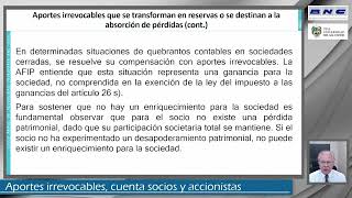 Aportes irrevocables cuenta socios y accionistas en IG y IBP  JUAN C NICOLINI  CAAT Julio 2022 [upl. by Denise538]