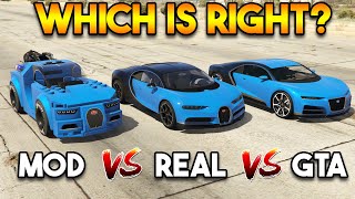 GTA 5 NERO VS REAL BUGATTI VS MODDER [upl. by Leynwad207]