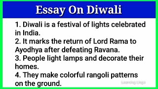 10 Lines On Diwali In English  Essay On Diwali In English Diwali Essay  Diwali par essay [upl. by Jillie]