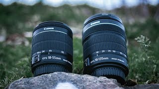 Canon 1855mm vs 18135mm lens For Vlogging [upl. by Dnalevelc]