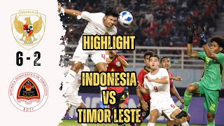 HIGHLIGHT TIMNAS INDONESIA U19 VS TIMOR LESTE  PIALA AFF U19 CUP 2024 [upl. by Abagail]