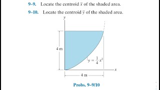 Statics 99 and 910  Locate the centroid of the shaded area [upl. by Ikkiv]