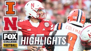 No 24 Illinois Fighting Illini vs No 22 Nebraska Cornhuskers Highlights  FOX College Football [upl. by Groome]