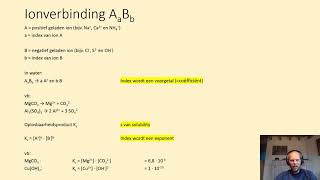 Oplosbaarheidsproduct en de oplosbaarheid van een ionverbinding inclusief voorbeeldopgave [upl. by Ecnarrot]