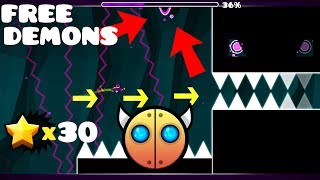 3 FREE DEMONS SECRET WAYS  Geometry Dash [upl. by Orhtej221]