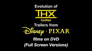 Evolution of THX trailers from Disney and Pixar DVDs Full Screen [upl. by Kirtap]