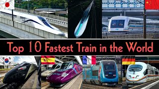 TOP 10 FASTEST TRAINS IN THE WORLD 2024  Fastest High Speed Trains in the World [upl. by Pratte]