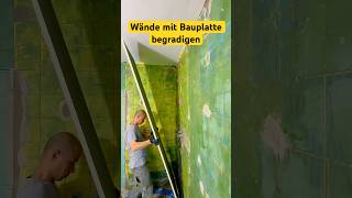 Die Innenwand von Badezimmer mit Bauplatte begradigen badezimmer fliesenleger bad diy bathroom [upl. by Sidwohl]