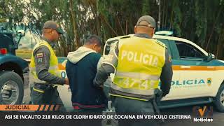 ASI SE INCAUTO 218 KILOS DE CLORHIDRATO DE COCAINA EN VEHICULO CISTERNA [upl. by Arlynne152]