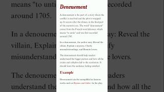 Literary term  Denouement  English Literature notes  shorts youtubeshorts [upl. by Louth]