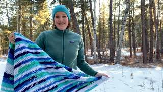 Dream Valley Blanket easy crochet pattern for Red Heart Granny Stripes All In One yarn [upl. by Clarissa]