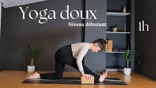 Yoga doux  Niveau débutant  1h [upl. by Nylcsoj]