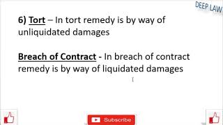 Law of torts  Distinction between Tort and Breach of Contract [upl. by Recha]