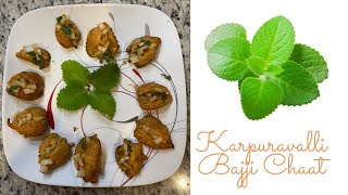 Bajji recipe  Karpuravalli Bajji Chaat  Omavalli Leaves Bajji Chaat  Tasty and Healthy Recipe [upl. by Suoirtemed]