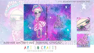 SundayCrafternoon  Dylusions Art Journal Spread [upl. by Hilarius19]