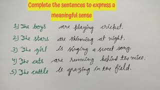 Complete the sentence to make meaningful sense वाक्य पूरा करो [upl. by Isadora]