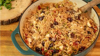 Greek Orzo with Feta amp Olives Ready in 30 mins [upl. by Anowahs496]