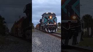 Florida East Coast Railway train 107 passes South Daytona FL at Big Tree Road 782024 [upl. by Asiak]