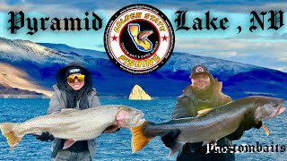 Pyramid Lake NV Monster Lahontan Cutthroat Trout  Tube Jigging  Land of the Giants  Salty Pond [upl. by Conard]