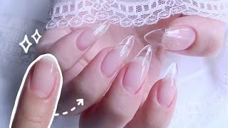 簡単✨クリアジェル長さ出し方法【セルフ＆初心者さんオススメ】스컵춰클리어젤레일gel nail extension [upl. by Artemla]