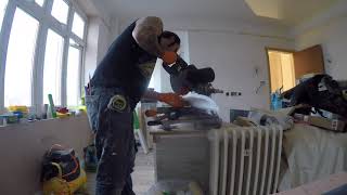 Plaster molding installation [upl. by Eekram]