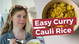 Easiest Curry Cauliflower Rice nutritionistapproved [upl. by Enrobyalc]