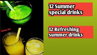 12 Summer special drinks  12 Refreshing summer drinks  Summer drinks Foodie Mood Summer season [upl. by Eslek]