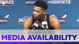 Hornets vs Nets Brandon Miller Postgame Media Availability  392024 [upl. by Cila]