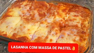 LASANHA COM MASSA DE PASTEL PRATICA E DELÍCIOSA [upl. by Aissak]