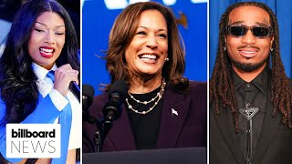 Megan Thee Stallion amp Quavo Back Kamala Harris  Billboard News [upl. by Garcon950]