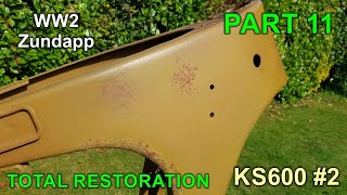 Part 11 Motorcycle Restoration  Stage Two of Frame Painting Zundapp KS600 Like KS750 [upl. by James]