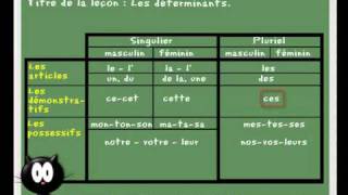 Cours leçon de français  les determinants wwwladicteefr CE2 CM1 CM2 [upl. by Jabin]