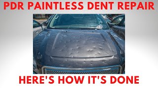 PDR Paintless Dent Repair Heres how it is done PDR paintlessdentrepair [upl. by Olyhs963]