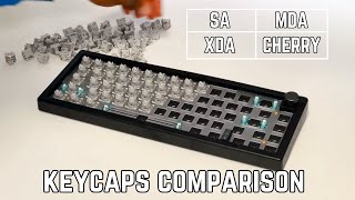 Best Keycaps for Thock Keycap Comparison  SA XDA MDA amp Cherry  Sound Test keycaps [upl. by Gothard]