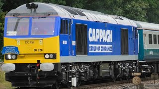 DCR Class 60s  60028 And 60055 Arrive At Hove On The Cappagh Capital Campaigner Rail Tour [upl. by Norling611]