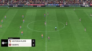 Viktoria Plzeň vs Hearts 22082024 UEFA Europa League EA FC 24 [upl. by Aisatal864]