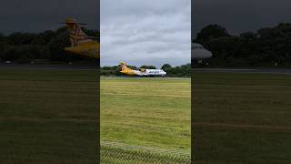 Aurigny ATR72 BouncyTippy Landing 🛬 Manchester Airport UK 🇬🇧 guernsey atr72 landing [upl. by Andres]