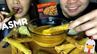 ASMR DELIMEX CHICKEN TAQUITOS with CHEESE DIP [upl. by Ratib]