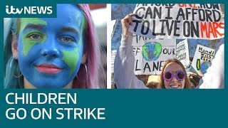 Students go on strike from school in climate change protest  ITV News [upl. by Notgnilliw]