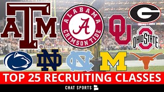 College Football Signing Day Top 25 Recruiting Classes For 2022 [upl. by Ellitnahc]