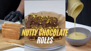 Nutty Dubai Chocolate Bread Rolls  Satisfying Cooking ASMR  RandomFoodz [upl. by Deraj659]